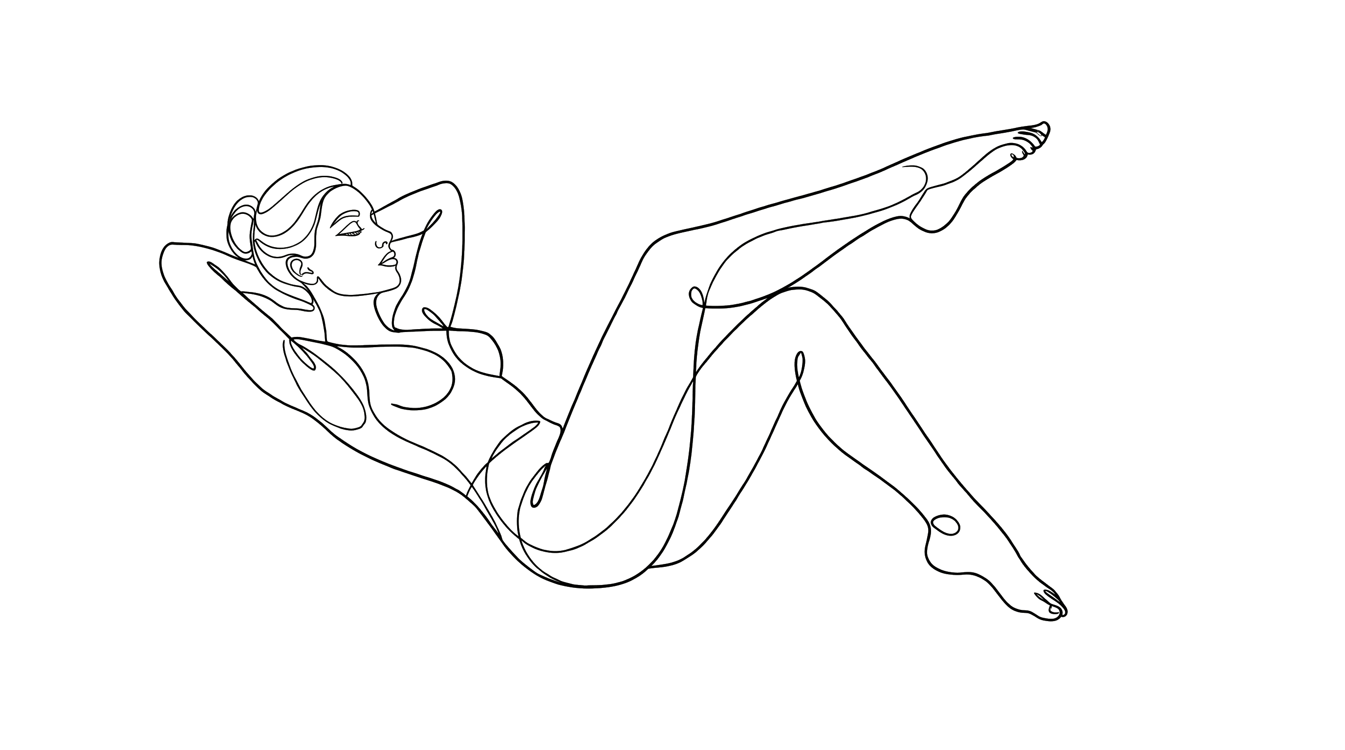 Line illustration of a relaxed figure
